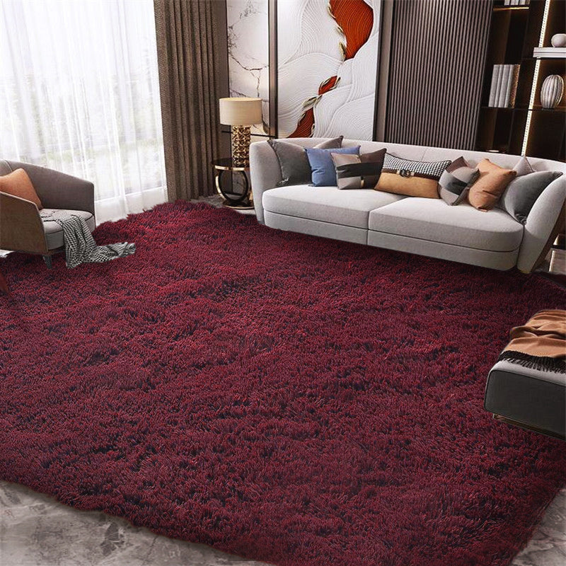 Soft Shag Rug Carpet Mat (Wine, 160 x 120)