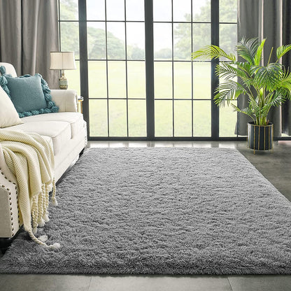 4m Extra Large Soft Shag Rug Carpet Mat (Grey, 400 x 200)