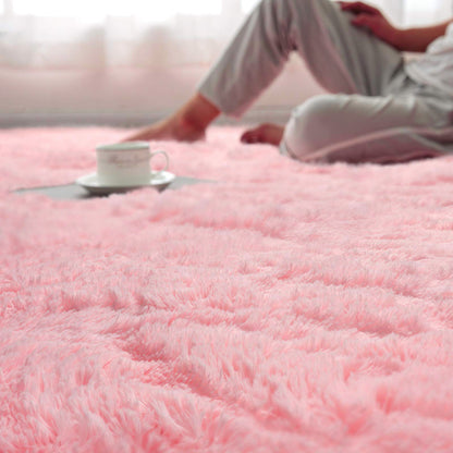 4m Extra Large Soft Shag Rug Carpet Mat (Pink, 400 x 200)