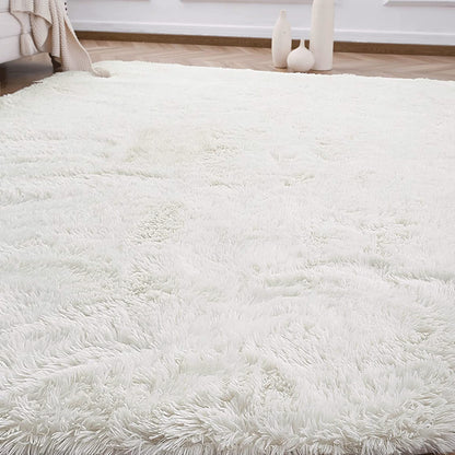 4m Extra Large Soft Shag Rug Carpet Mat (Cream White, 400 x 200)