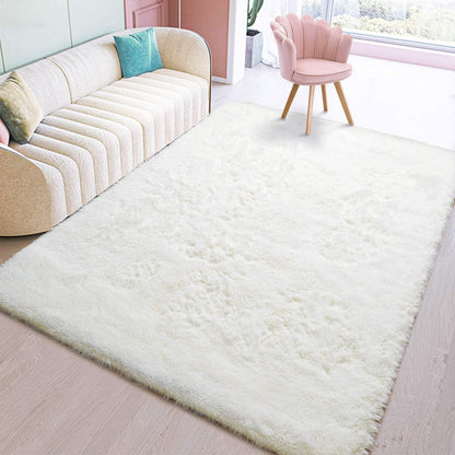 4m Extra Large Soft Shag Rug Carpet Mat (Cream White, 400 x 200)