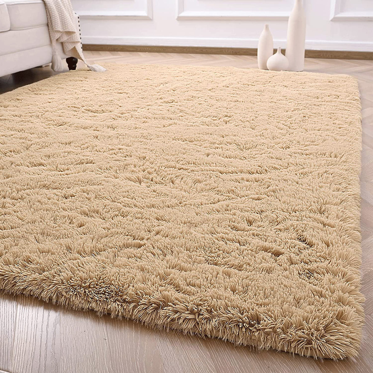 Extra Large Shag Rug XL Extra Large Soft Shag Rug Carpet Mat (Beige, 300 x 200)