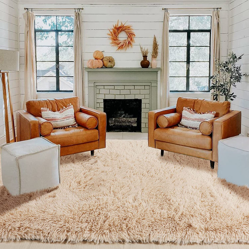 Extra Large Shag Rug XL Extra Large Soft Shag Rug Carpet Mat (Beige, 300 x 200)