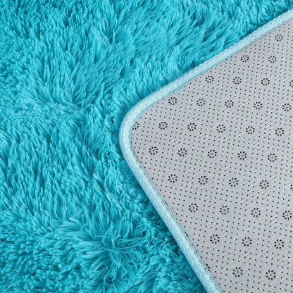 XL Extra Large Soft Shag Rug Carpet Mat (Blue, 300 x 200)