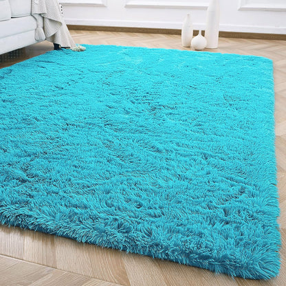 XL Extra Large Soft Shag Rug Carpet Mat (Blue, 300 x 200)