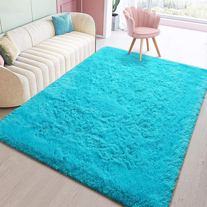 XL Extra Large Soft Shag Rug Carpet Mat (Blue, 300 x 200)