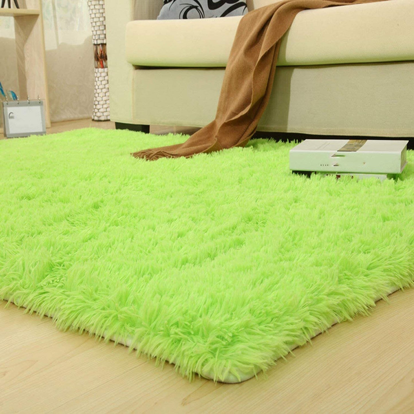 XL Extra Large Soft Shag Rug Carpet Mat (Green, 300 x 200)