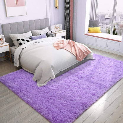 XL Extra Large Soft Shag Rug Carpet Mat (Purple, 300 x 200)