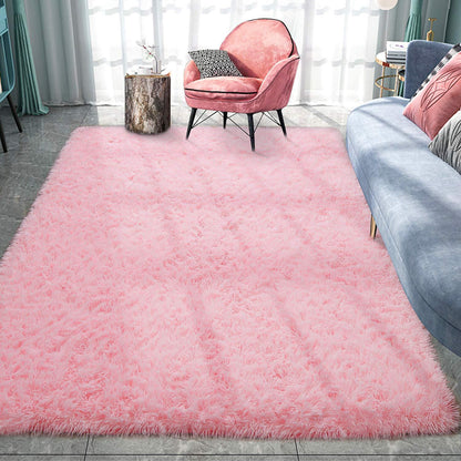 XL Extra Large Soft Shag Rug Carpet Mat (Pink, 300 x 200)