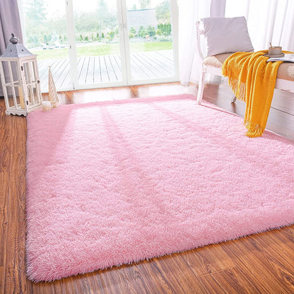 XL Extra Large Soft Shag Rug Carpet Mat (Pink, 300 x 200)