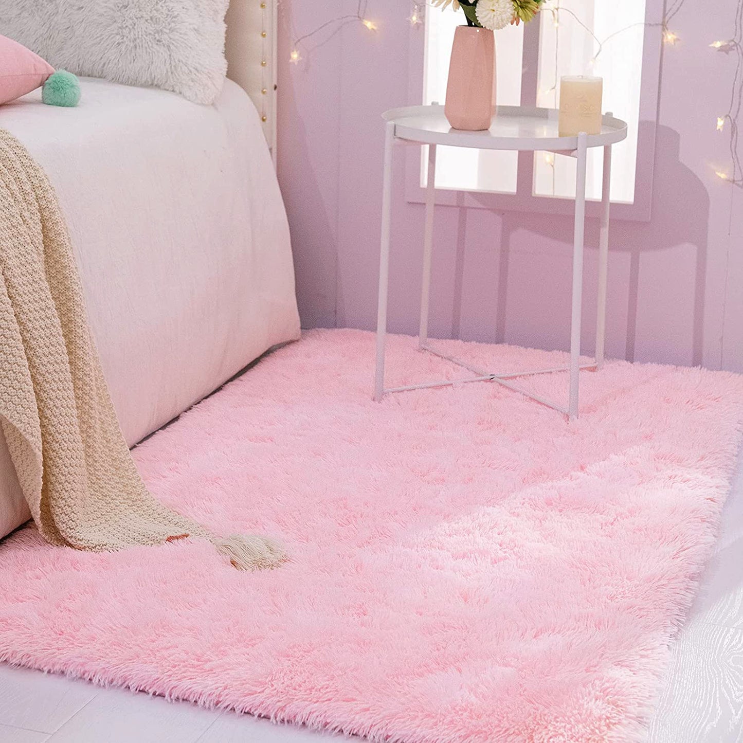 XL Extra Large Soft Shag Rug Carpet Mat (Pink, 300 x 200)