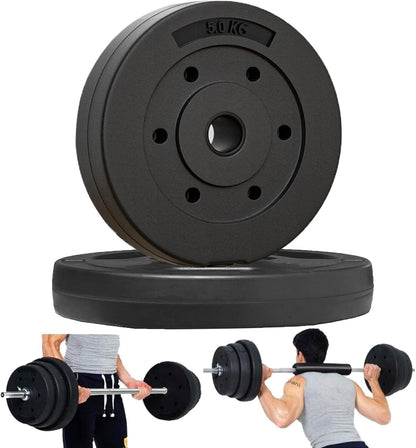 2 x 5kg Barbell Weight Plates Set 10kg Weights