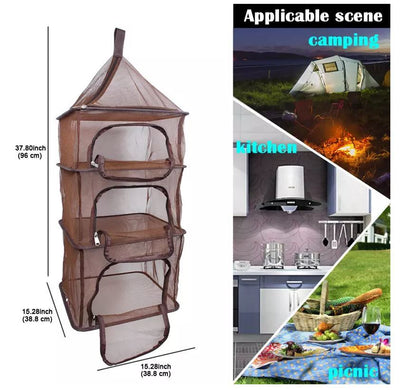 Camping Outdoor Foldable Storage Bag Mesh Dryer