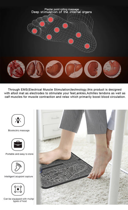 Electric EMS Physiotherapy Massage Foot Massager Pad