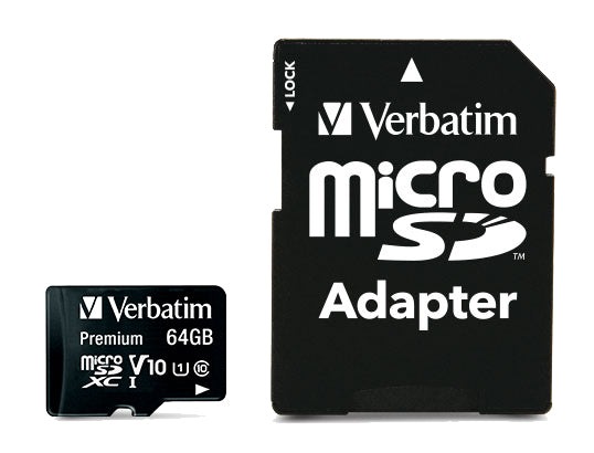 Verbatim Micro SDHC 64GB Card (Class 10) w/ Adaptor