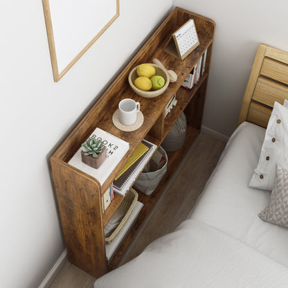 Ambassador Console Table Tall Narrow Bedside Table (Rustic Wood)