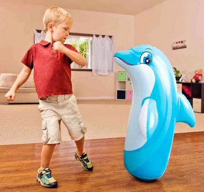 Intex Inflatable Animal Toy 3D Bop Bag (Blue Dolphin)