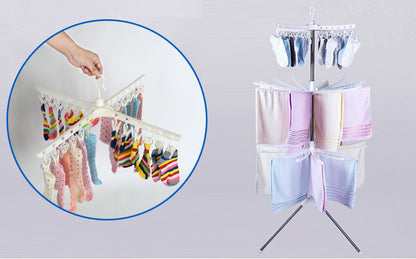 360 Degree Swivel Clothes Towel Airer Hanger Drying Rack