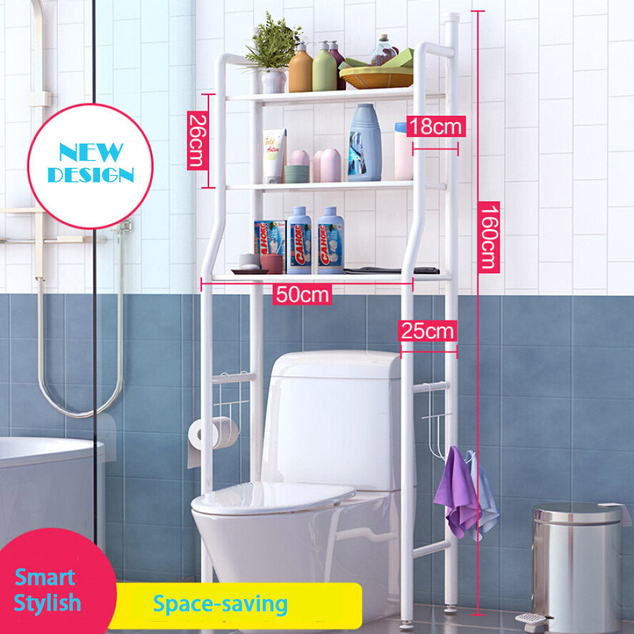 3 Tier Space-saving Bathroom Over Toilet Rack Storage Shelf Organiser