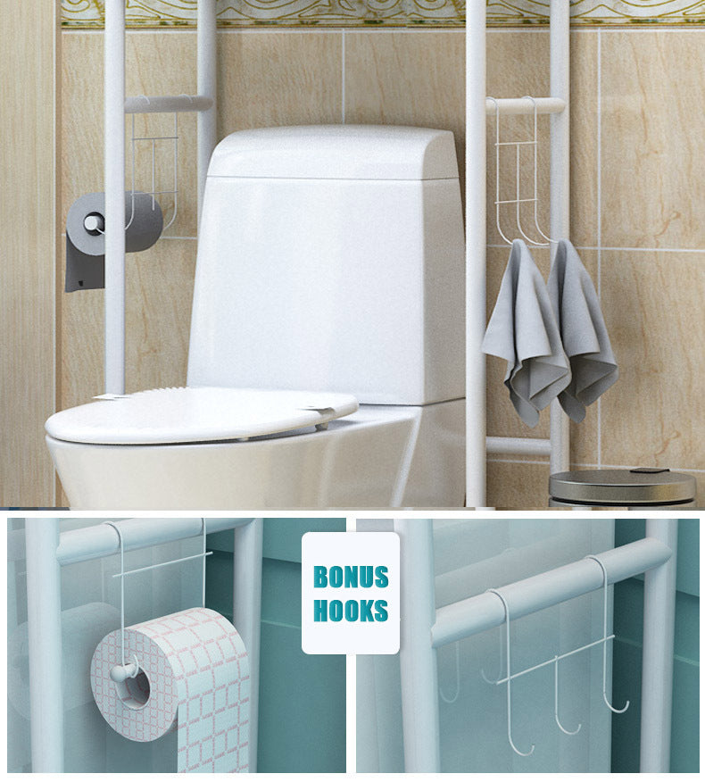 3 Tier Space-saving Bathroom Over Toilet Rack Storage Shelf Organiser