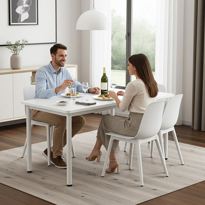 Heritage Industrial White Wood & Metal Dining Table 120cm