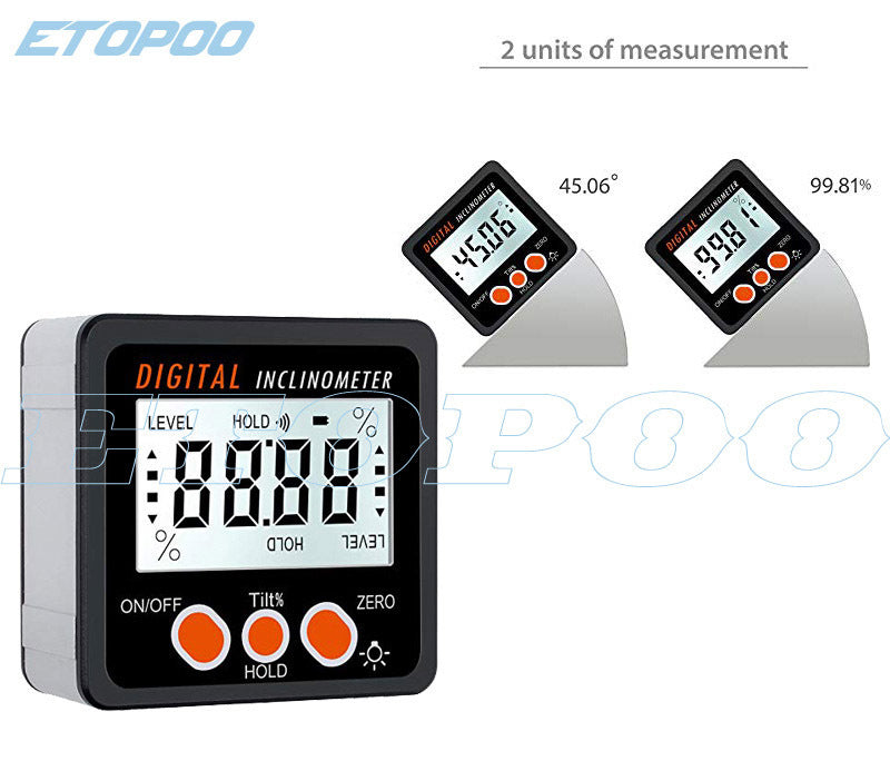 Digital Inclinometer Electronic Protractor Bevel Box Angle Gauge