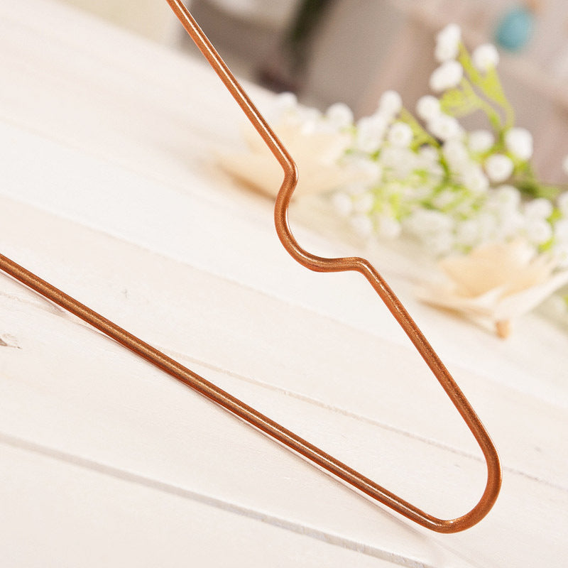 10 x Pack Metal Clothes Coat Hangers - Gold