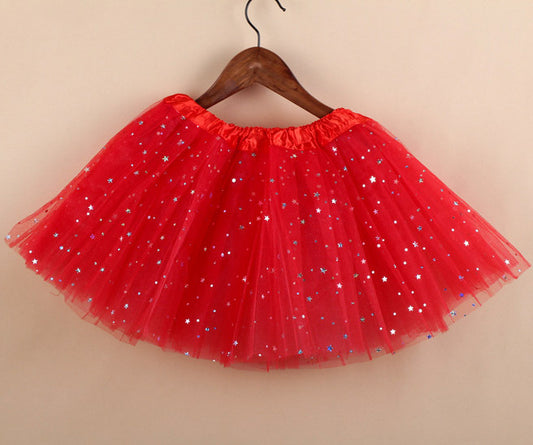 Girl's Princess Star Tutu Skirt (Red)