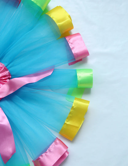 Deluxe Girl's Princess Tutu Skirt (Blue & Pink)