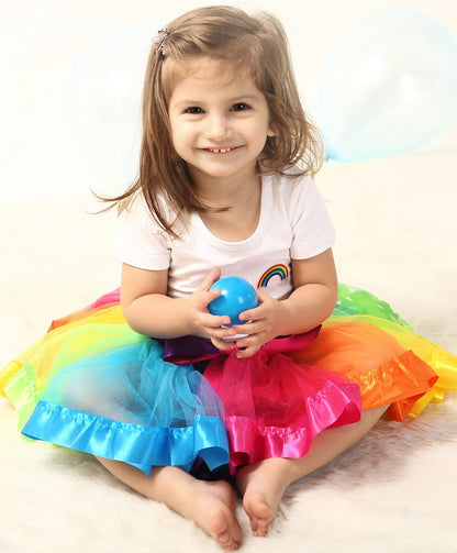 Deluxe Girl's Princess Tutu Skirt (Blue & Pink)