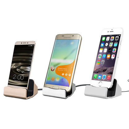 Micro-USB Android Mobile Phone Lightning Dock Charging Station (Black)