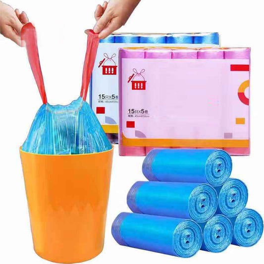 75 x Large Tie Drawstring Rubbish Disposal Garbage Bags