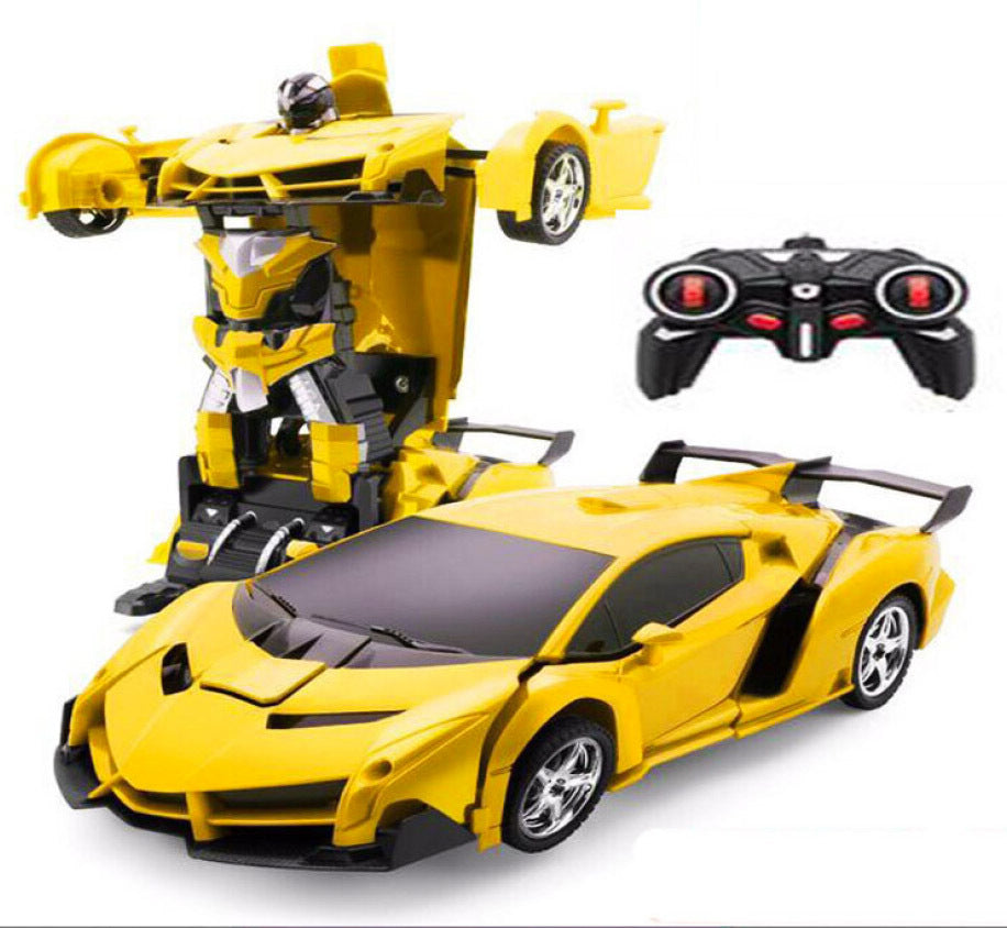 2 In 1 Robot Lamborghini Super Transformer Remote Control Car Toy (Yellow)