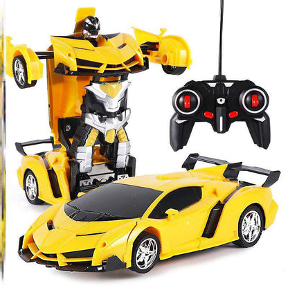 2 In 1 Robot Lamborghini Super Transformer Remote Control Car Toy (Yellow)