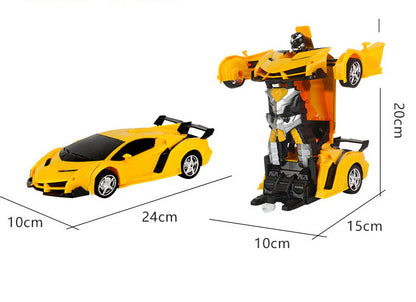 2 In 1 Robot Lamborghini Super Transformer Remote Control Car Toy (Yellow)