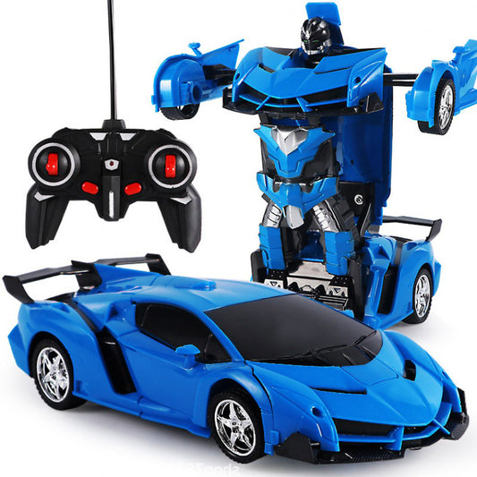 2 In 1 Robot Lamborghini Super Transformer Remote Control Car Toy (Blue)