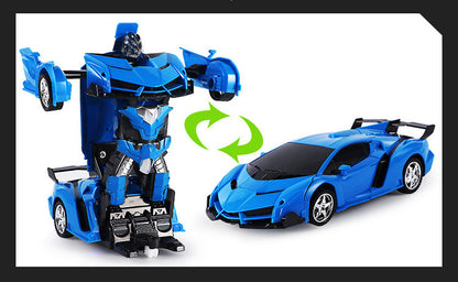 2 In 1 Robot Lamborghini Super Transformer Remote Control Car Toy (Blue)