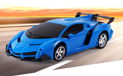 2 In 1 Robot Lamborghini Super Transformer Remote Control Car Toy (Blue)