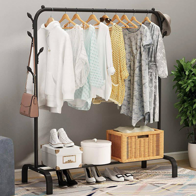 Large Coat Hanging Stand Wardrobe Clothes Hanger Rack (Black)