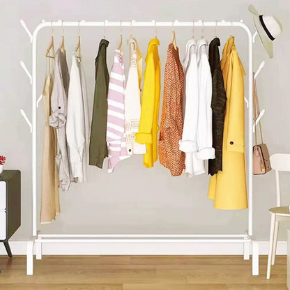 Large Coat Hanging Stand Wardrobe Clothes Hanger Rack (White)