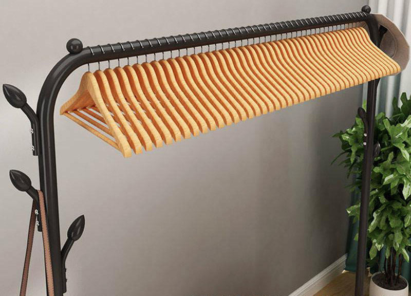 Large 1.5m Wide Coat Hanging Stand Wardrobe Clothes Hanger Rack (Black)