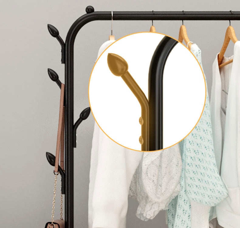 Large 1.5m Wide Coat Hanging Stand Wardrobe Clothes Hanger Rack (Black)