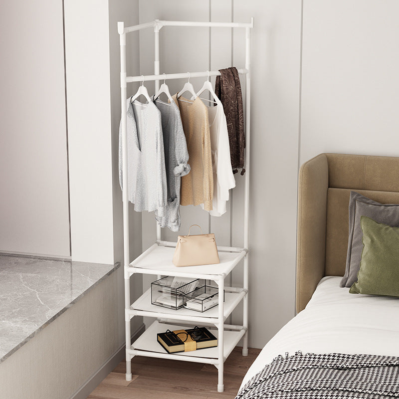 Tall Corner Wardrobe Clothes Hanger Coat Stand Hanging Rail Storage Shelve with Shoe Rack