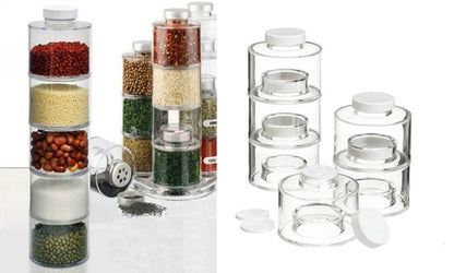 6PC Spice Tower Stack-able Storage Jar Set