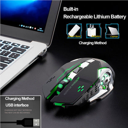 Free Wolf X8 Gaming Wireless Mechanical RGB Optical Mouse (Black)