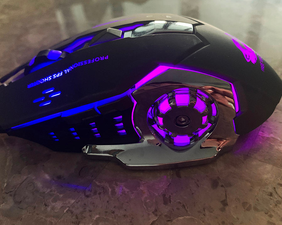 Free Wolf X8 Gaming Wireless Mechanical RGB Optical Mouse (Black)