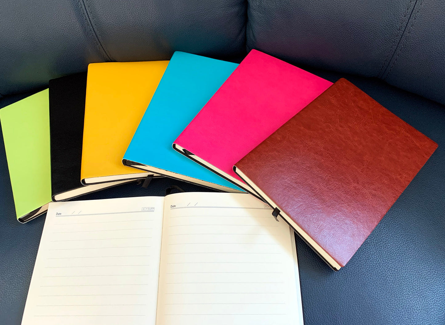 Classic Leather Like Hard Cover A5 Notebook (Yellow)