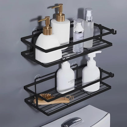 2 Piece Set Wall Mounted Rustproof Bathroom Shower Shelf Organizer