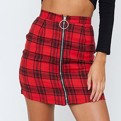 Sweetheart Check Mini Skirt (Red)