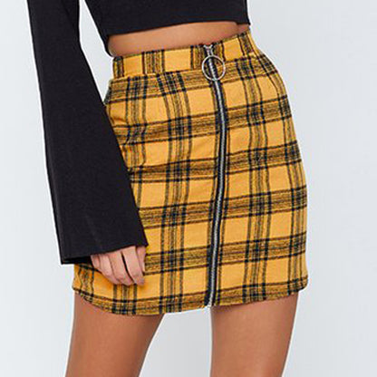 Sweetheart Check Mini Skirt (Yellow)